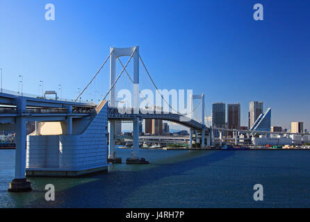 Japan, Tokyo, Tokyo Bay, Regenbogenbrücke, Stockfoto