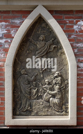 Himmelfahrt Christi, die Außenwand der Kathedrale von St. Ignatius in Shanghai, China, 28. Februar 2016. Stockfoto