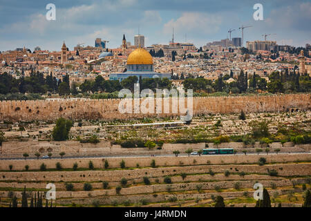 Jerusalem Al Aqsa Moschee Panorama Luftbild Stockfoto