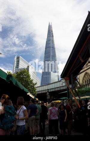 Borough Market und der Shard-Southwark London. Stockfoto