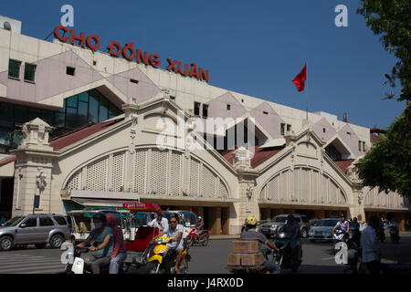 Dong Xuan Markt, der größte Kurzwaren Markt in Hanoi, Vietnam Stockfoto
