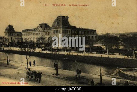 Toulouse Gare Matabiau Canal du Midi-Postkarte Stockfoto