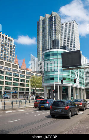 Beispiele für moderne Architekturdesign in zentralen Den Haag (den Haag), den Niederlanden gesehen. Stockfoto