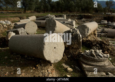 Gortyn war eine antike Stadt in Zentralkreta aus neolithischer Zeit gebaut und blüht in der antiken griechischen und römischen Zeit als Tne Roman Praetorium demonst Stockfoto