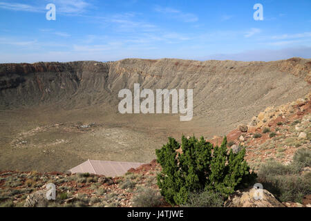 Die ersten bewiesen Meteorkrater der Welt - Canyon Diablo-Krater Winslow, Arizona Stockfoto