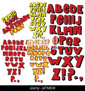 Comic Book abstrakte Font - Vektor abstrakte Cartoon Stil Alphabet. Stock Vektor