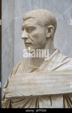 Rom. Italien. Porträtbüste der Vatikanischen Museen, Museo Chiaramonti, Braccio Nuovo, Roman Emperor Philippus Arabs (ca. 204 n. Chr. - 249 n. Chr.). Musei Vatica Stockfoto