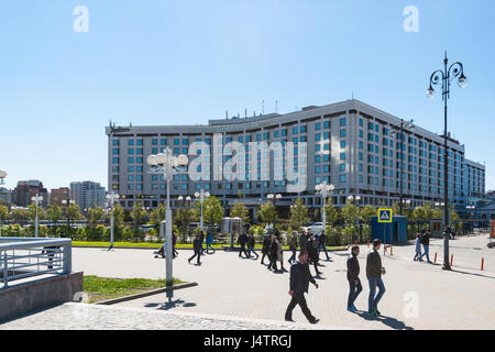 Moskau, Russland - 14. Mai 2017: Vier Sterne Radisson Blu Slavjanskaja Hotel und Business-Center. Sie wurde am Europaplatz nur in der Nähe von Kiewer terminal gebaut Stockfoto