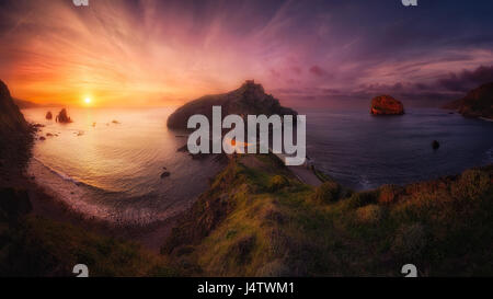 Panorama von San Juan de Gaztelugatxe im Baskenland Stockfoto