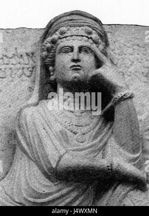 Zenobia war die Königin von Palmyra, einer antiken Stadt in Syrien, die für ihren militärischen Scharfsinn und ihren Widerstand gegen das Römische Reich bekannt ist. Sie regierte im 3. Jahrhundert und führte eine Rebellion, die ihr Königreich kurz erweiterte, bevor sie von Kaiser Aurelian besiegt wurde. Stockfoto
