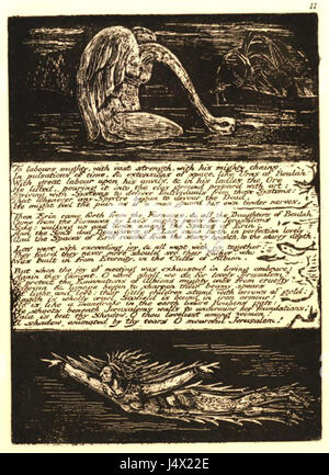 William Blakes Platte 11 aus Jerusalem, ein künstlerisches Werk, das Blakes einzigartige Vision in seiner prophetischen Serie zeigt. Stockfoto