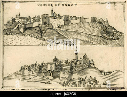 Vedute di Coron (3) Coronelli Vincenzo 1688 Stockfoto