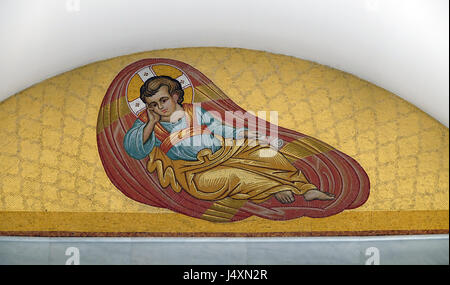 Kind Christus an der Decke des orthodoxen Kathedrale der Auferstehung Christi in Tirana, Albanien Stockfoto