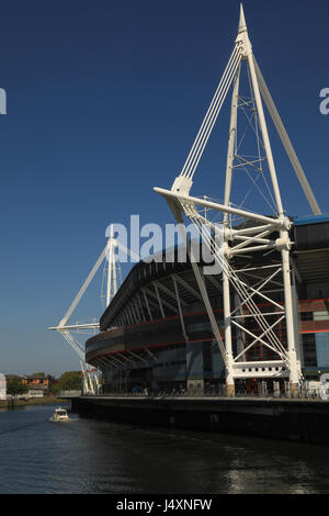 Fürstentum Stadion, formal Millennium Stadium, Cardiff, Wales, UK. Heimat der Welsh Rugby und der Veranstaltungsort für das Champions League Finale 2017. Stockfoto