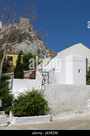 Kirche von Agios Georgios des Gesteins am Anaftioftika Stockfoto