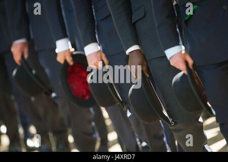 Vereinsmitglieder kombiniert Kavallerie alte Kameraden teilnehmen an ihre jährliche Parade, im Hyde Park, London. Stockfoto