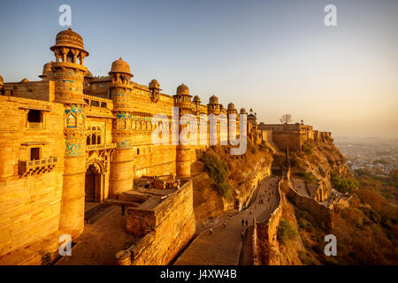 Gwalior Fort, Mann Mandir, Gwalior, Indien Stockfoto