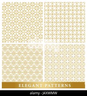 Festlegen von Elegant islamischen oder arabischen Musterdesigns Vektor in Goldfarbe in klassische Stilelemente für Dekoration oder Hintergrund. Vektor-Illustration. Stock Vektor