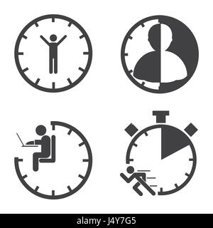 Business Icons. Zeit-Management-Konzept. Vektor Stock Vektor