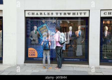 Charles Tyrwhitt-Bekleidungsgeschäft auf Jermyn Street, London Stockfoto