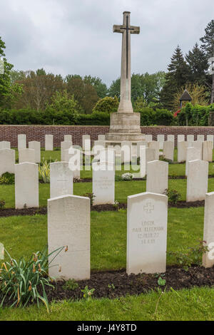 Erquinghem Soldatenfriedhof auf dem Somme Schlachtfeld von Nordfrankreich Stockfoto