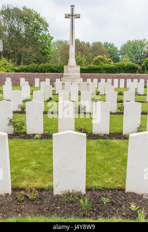 Erquinghem Soldatenfriedhof auf dem Somme Schlachtfeld von Nordfrankreich Stockfoto