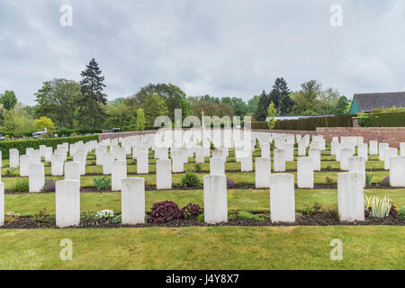 Erquinghem Soldatenfriedhof auf dem Somme Schlachtfeld von Nordfrankreich Stockfoto