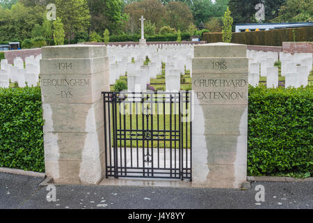 Erquinghem Soldatenfriedhof auf dem Somme Schlachtfeld von Nordfrankreich Stockfoto