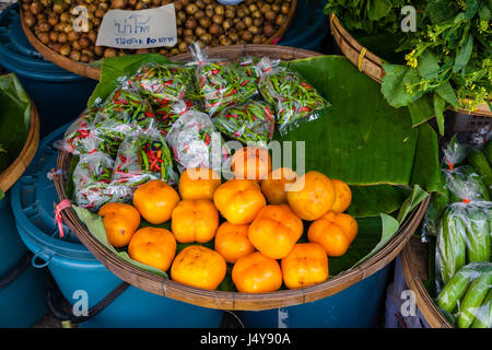 Früchte im Chian Mai Früchte Markt. Thailand Stockfoto