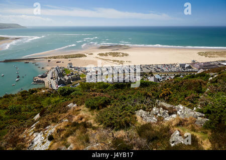 Blick vom Panorama Spaziergang Barmouth Gwynedd Wales UK Stockfoto