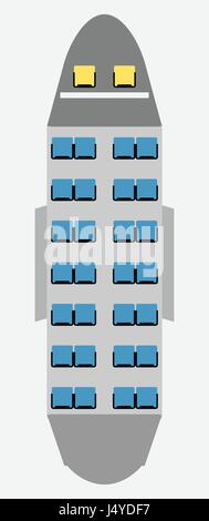 Kleines Flugzeug Sitz Karte Vektor-illustration Stock Vektor