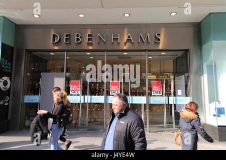 Debenhams Kaufhaus Shop, Stadtzentrum Henry Street, Dublin, Irland, Irland Stockfoto