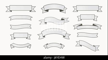 Weiße Bänder im Comic-Stil Stock Vektor