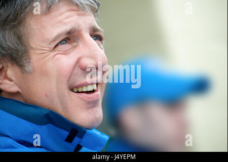 Nahaufnahme der britischen Tourenwagen-Fahrer Jason Plato vor dem Rennen in Thruxton, UK am 1. Mai 2011 Stockfoto