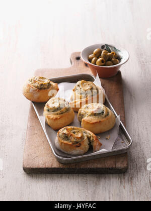 Würziger Hefe-Brötchen Stockfoto