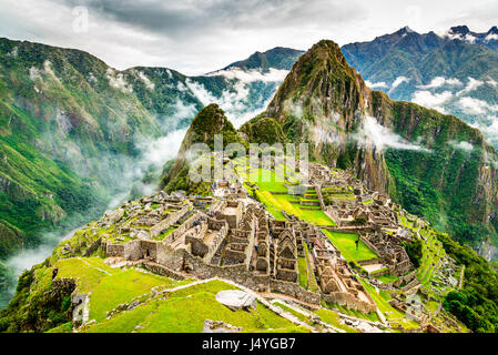 Machu Picchu, Peru - Ruinen der Inka-Reiches Stadt, in der Region Cusco, erstaunliche Ort in Südamerika. Stockfoto