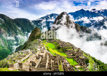 Machu Picchu, Peru - Ruinen der Inka-Reiches Stadt, in der Region Cusco, erstaunliche Ort in Südamerika. Stockfoto