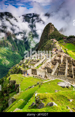 Machu Picchu, Peru - Ruinen der Inka-Reiches Stadt, in der Region Cusco, erstaunliche Ort in Südamerika. Stockfoto