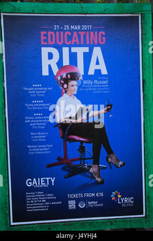 Plakat "Educating Rita" von Willy Russell, Gaiety Theatre, Dublin, Irland, Republik Irland Stockfoto