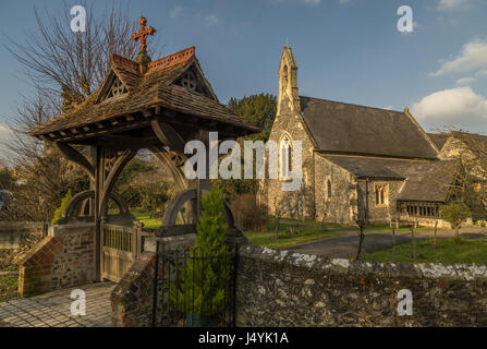 Cookham, UK 13. März 2017: Blick auf St. John the Baptist Church, Cookham Dekan, Berkshire UK. Stockfoto