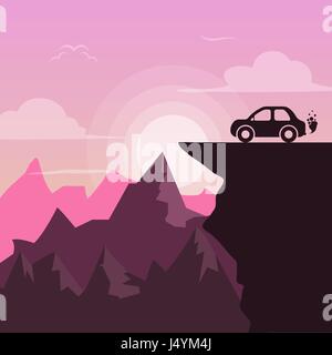 Schöne rosa Landscapeactus - flache Abbildung Stock Vektor