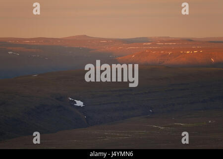 Putorana Plateau, Tisch Berge. Nördlich von Russland. Sibirien. Halbinsel taimyr. Russland. Stockfoto