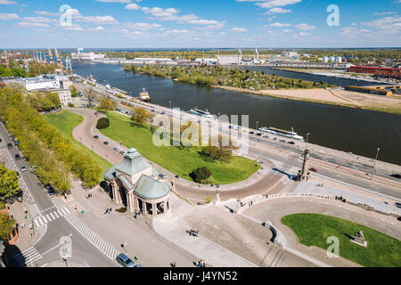 Szczecin / Panorama des historischen Teils der Stadt Stockfoto