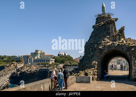 Rocher De La Vierge, Rock der Jungfrau, Biarritz, Frankreich, Europa Stockfoto