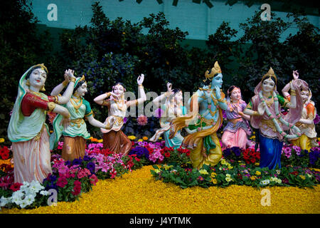 Radha Krishna Prem Mandir, Mathura, Uttar Pradesh, Indien, Asien Stockfoto