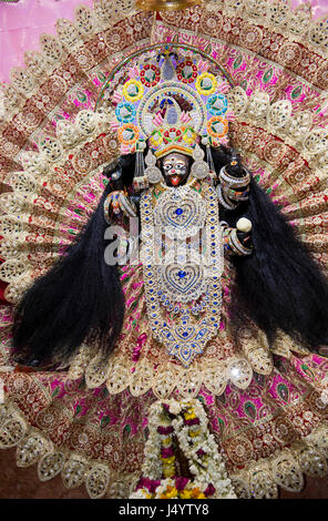 Göttin Kali-Statue in Rangeshwar Mahadev Tempel, Mathura, Uttar Pradesh, Indien, Asien Stockfoto