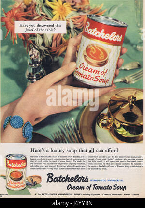 Batchelors Suppe historische Werbung c1950 Stockfoto