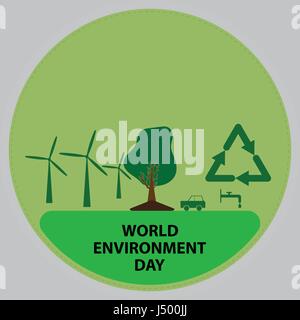Vektor-Illustration des Welt-Umwelttages. Stock Vektor