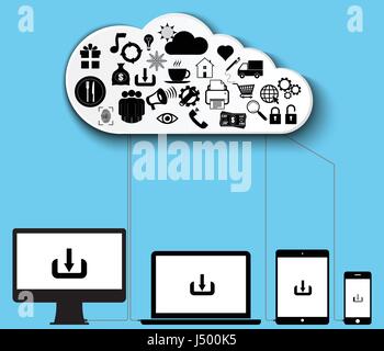 Cloud-computing Daten Speicher Vektor-Illustration-design Stock Vektor