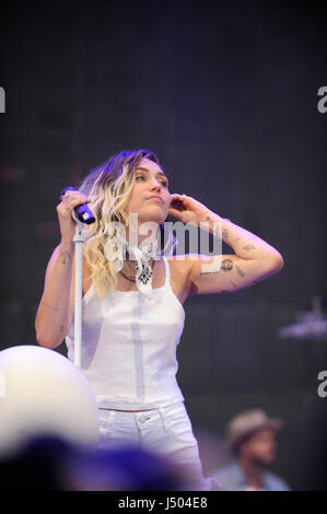 Sängerin Miley Cyrus erklingt in 2017 KIIS FM Wango Tango am StubHub Center am 13. Mai 2017 in Carson, Kalifornien. Stockfoto